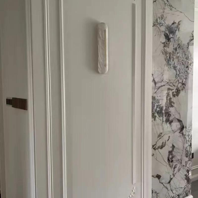 Light luxury LED wall lamp made natural snowflake marble from Spain modern living room corridor hotel bedroom lighting fixtures