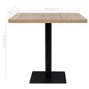 Bistro Table MDF and Steel Square 80 x 80 x 75 cm Oak Effect