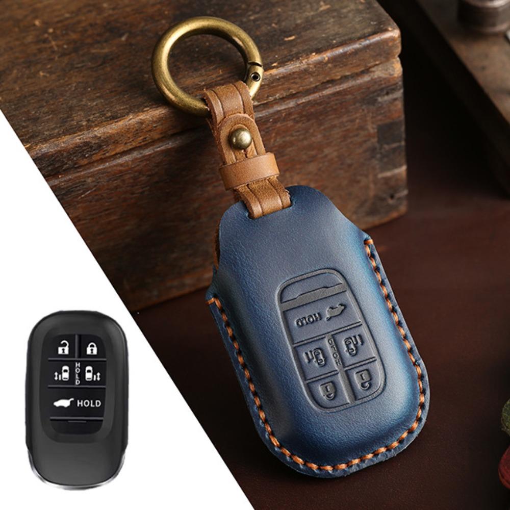 Premium Leather Key Case Cover for 2024 Honda Odyssey Elite Hybrid Car Keys Luxury Protection