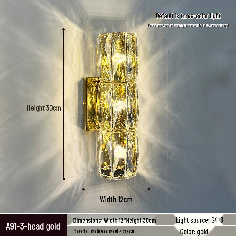 Elegant Crystal Wall Lamp: Minimalist Design for Bedrooms, Living Rooms, Stairs, and Hallways