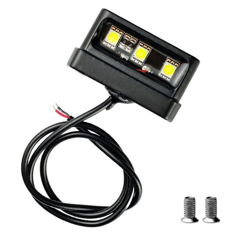 1Pc Motorcycle License Plate Light Led Mini 12V Cnc Aluminum Alloy Waterproof Rear Tail Motorbikes Light For License Plate Black