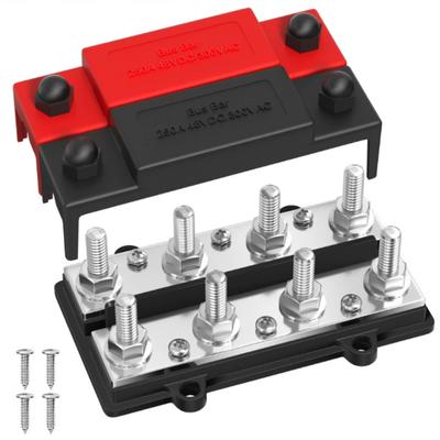 2PCS 275A Busbar Terminal Block Bus Bar 12V Power Distribution Block 6 X M8 for Automotive Sound Audio Car Power Distributor