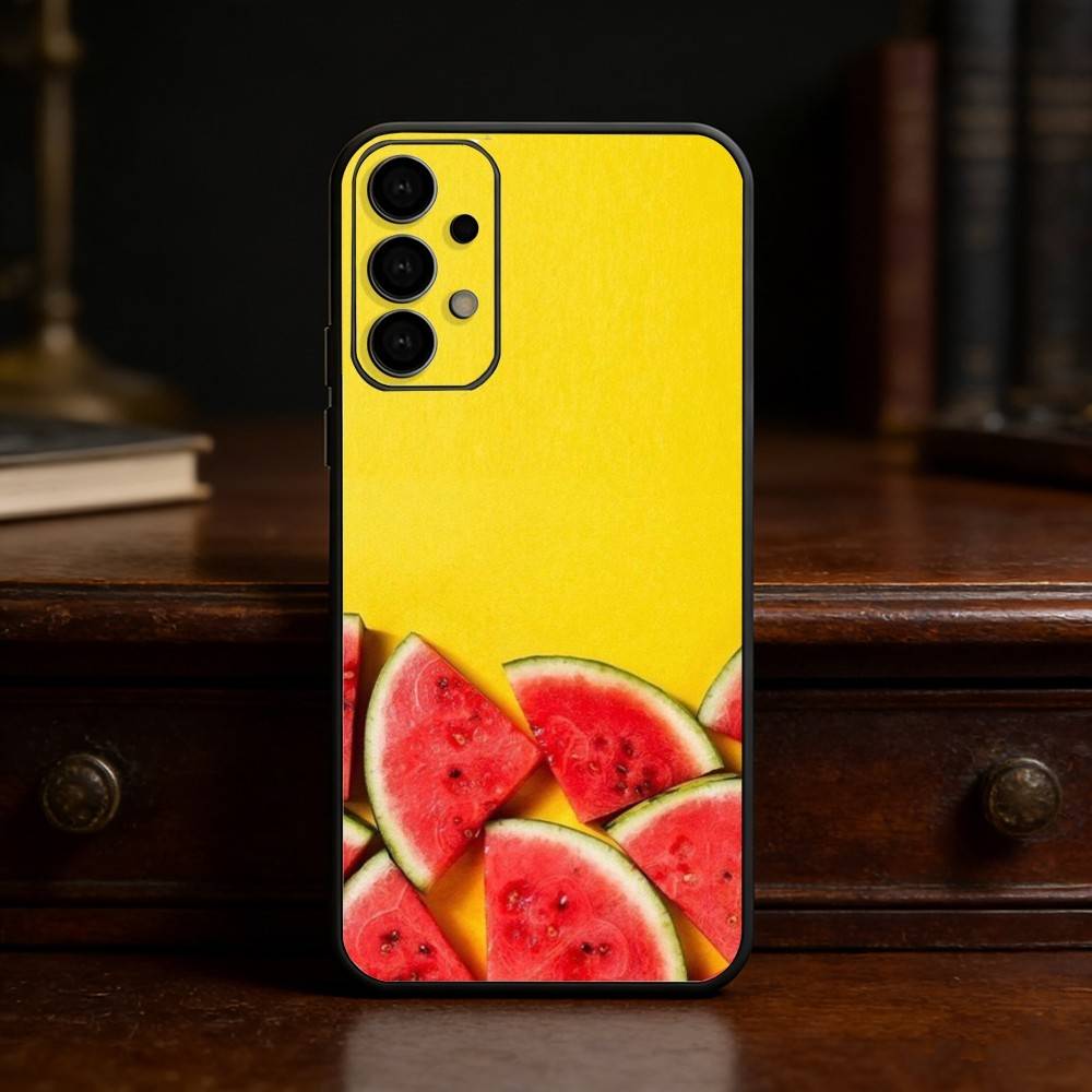 Watermelon Art Phone Case For Samsung S25,S24,S21,S22,S23,S30,Ultra,S20,Plus,Fe,Lite Black Shell