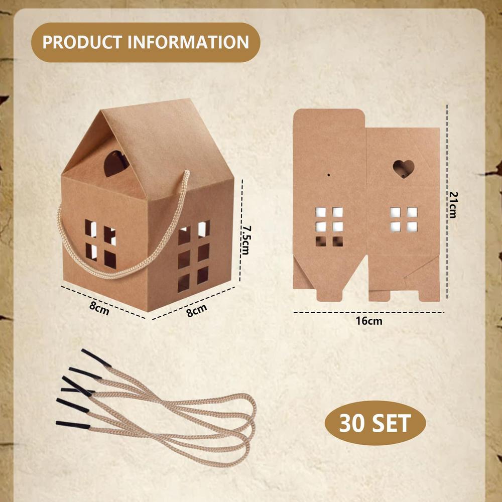 

Christmas Candy Boxes 30 Pieces House Shape Snack Containers Holiday Cookie Boxes For Kids Adults Home Wedding Birthday Festival 8x8x8cm