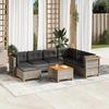 VidaXL Garden Furniture 8 Pcs with Grey Cushions Wicker, Outdoor Sofa Set, Garden Lounge Set, Set 3261942