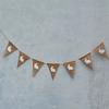 7Pcs Rabbit Triangle Hanging Linen Flags Banner Bunting for Baby Birthday Party Decor