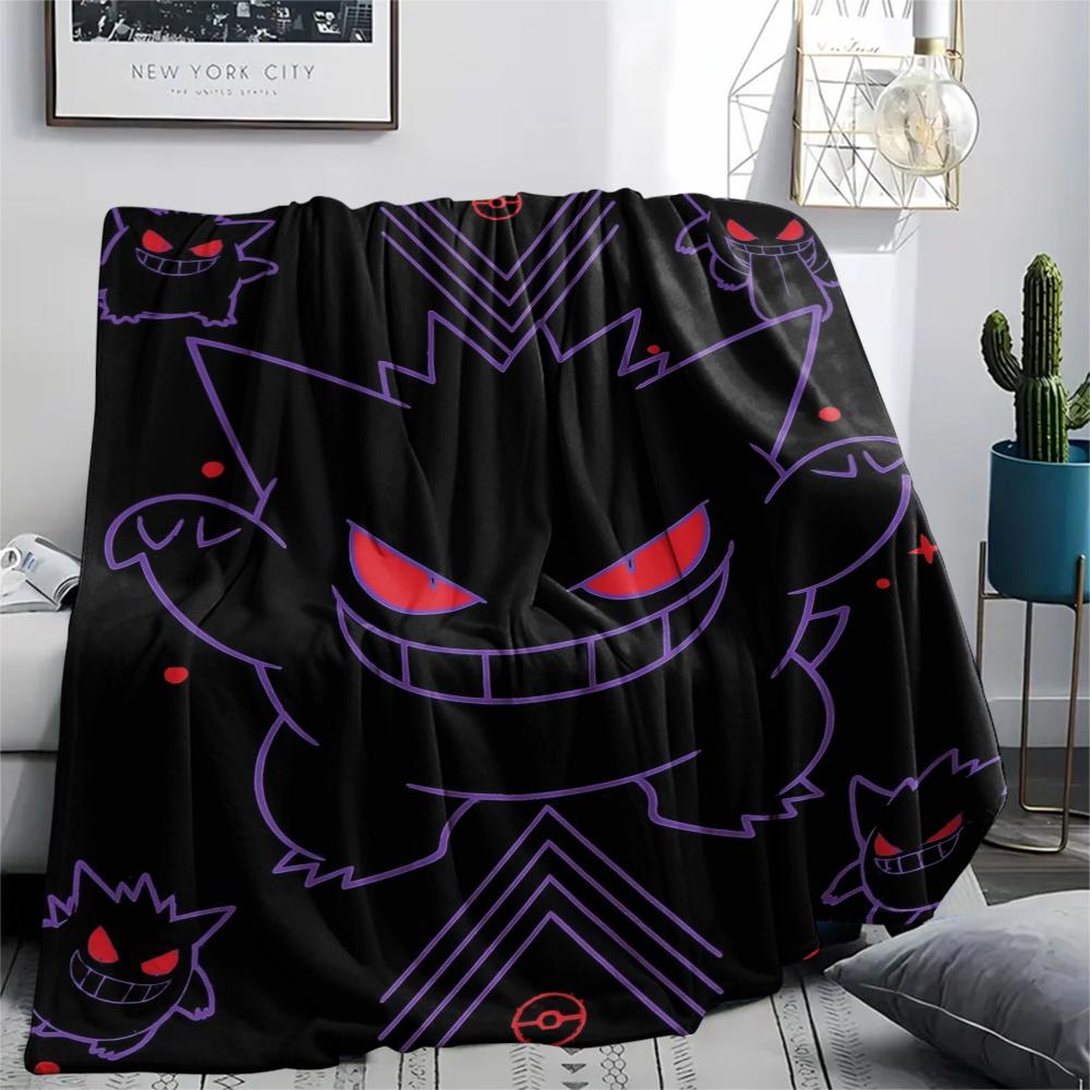 Cute Gengar Blanket, Warm Throw for Bedroom, Perfect Gift for Gengar Fans.chl
