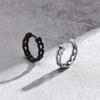 Men's Vegan Chain Hoop Earrings, Waterproof Stainless Steel Cuban Chain Round Huggie Earring for Male Boys Gifts Jewelry