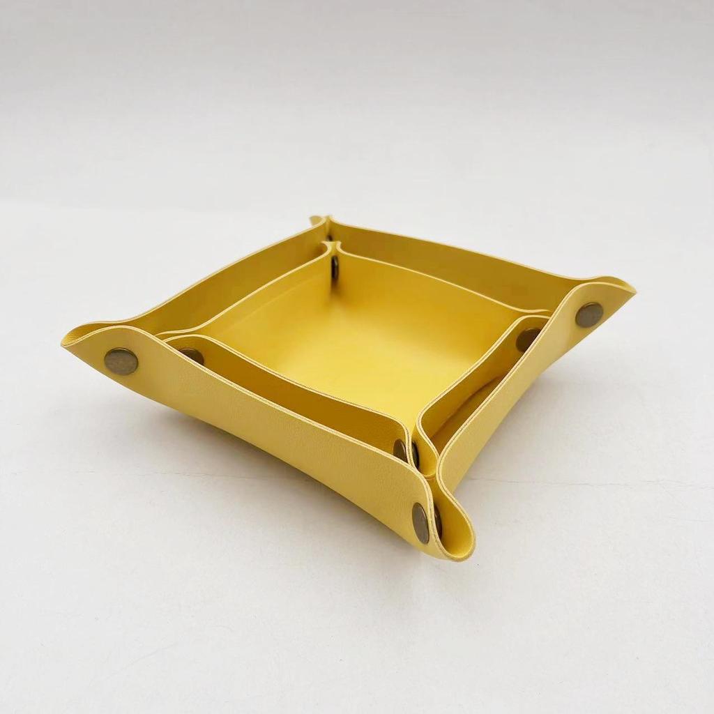 Nordic PU Leather Desktop Tray for Jewelry, Cosmetics, & Keys