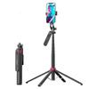 1.8m Aluminum Tripod & Bluetooth Selfie Stick for Universal Mobile Phones - Floor Stand & Handheld Stabilizer for Live Streaming.