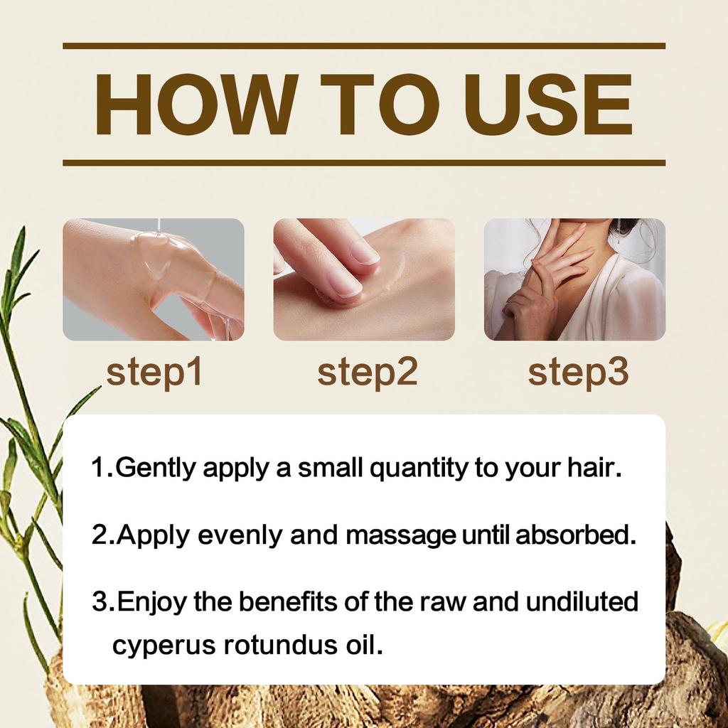 Cyperus Rotundus Oil For Hair Removal, Natural Cyprus Oil, Reduces Hair Growth, Soothes Skin, Ideal For Men & Women, 30ml