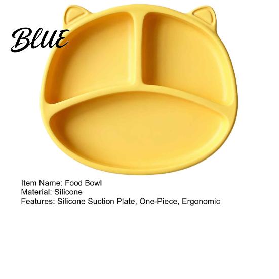 Suction Food Bowl for Kids Silicone Plate Toddlers Cute Bear Shape Unbreakable Divided Baby Feeding Bowl Non Slip Tray Infants And Set 6 Months To 3