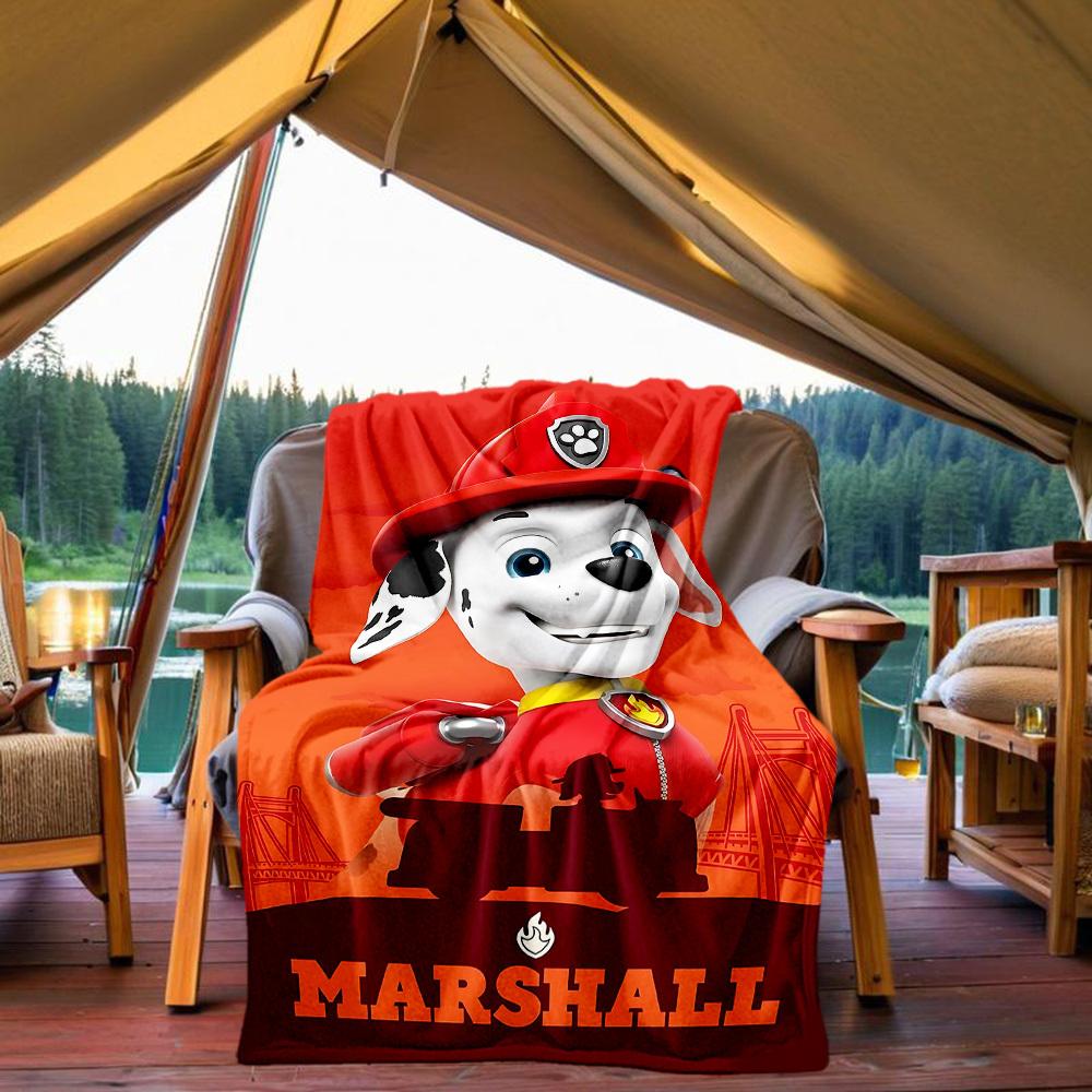 1PC Paw Patrol Outdoor Flannel Throw Blanket - HD Printed Lightweight Soft Warm All-Season Blanket for Sofa, Bed, Travel, Camping 085
