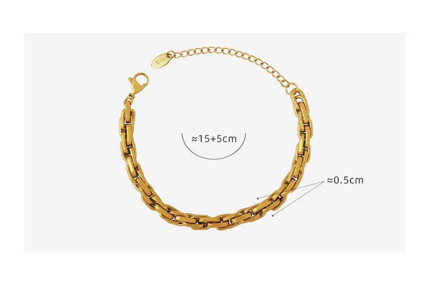 Personalized Women's Thick Chain Bracelet - Titanium Steel, 18K Gold Plated, Hypoallergenic, Niche Design.