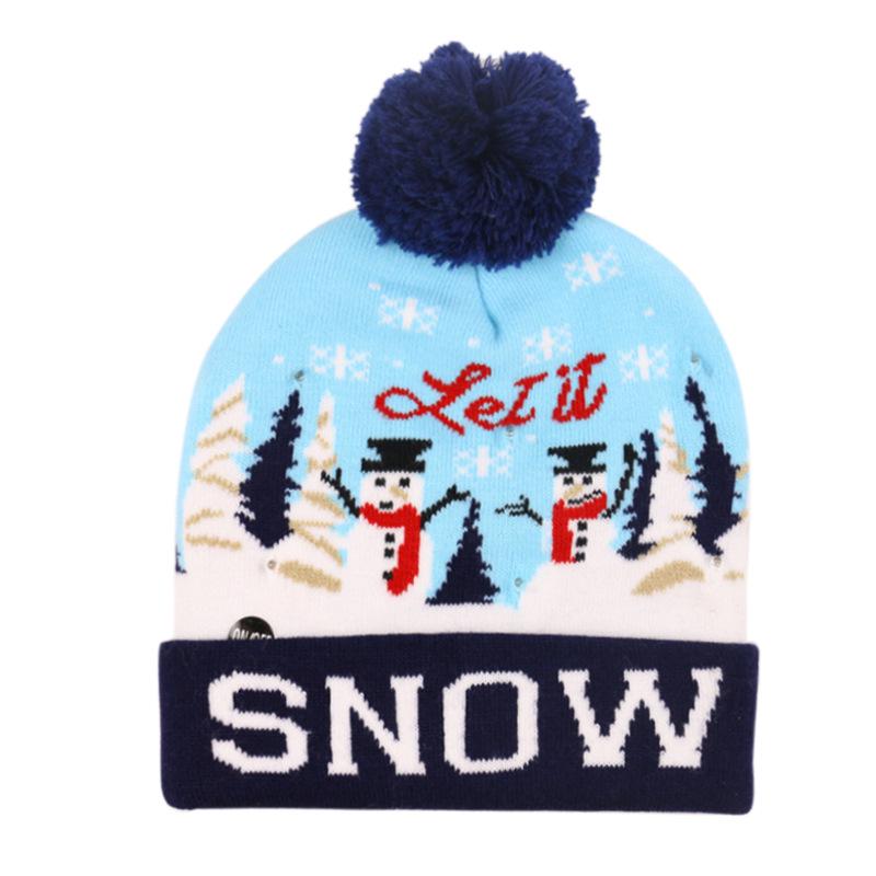 2025 autumn and winter new knitted hat Christmas holiday party LED light Christmas hat