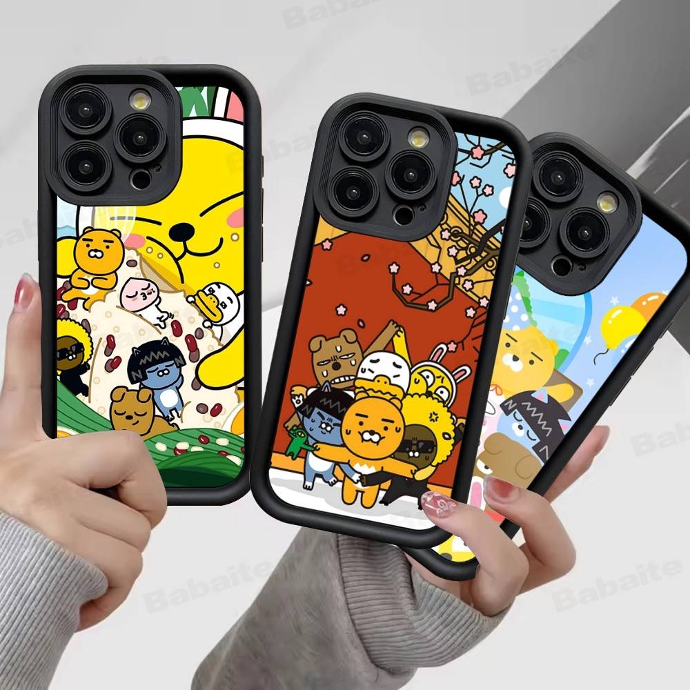 Cartoon K-KAKAO CUTE F-FRIENDS Phone Case For IPhone 17 16 15 14 13 12 11 Pro Max Plus Mini Luck Cover