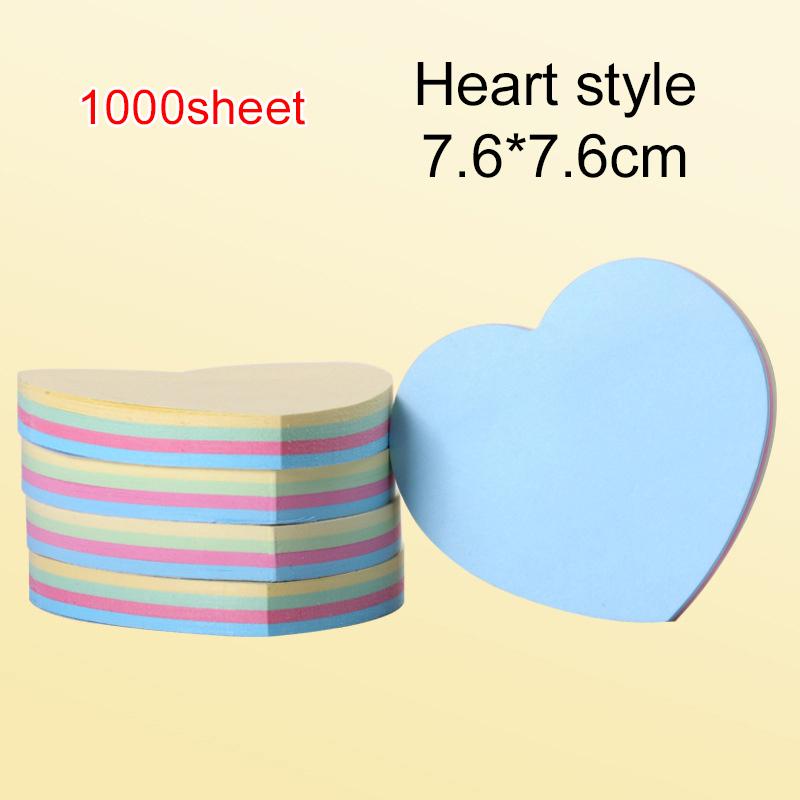 1000sheet Sticky Note Teaching Incentive Supplies Office Study Notes Fluorescent Color Student Sticky Notes Tear-off Message TMZ