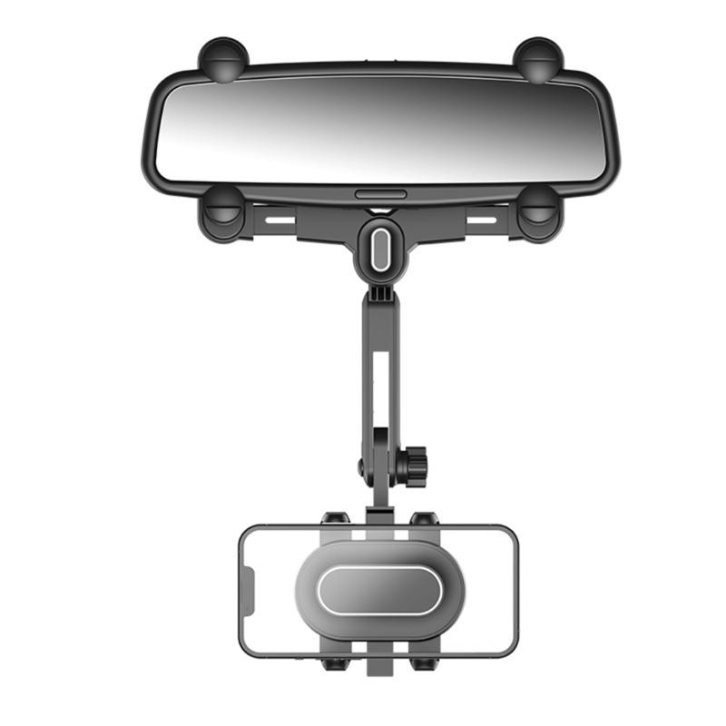 Rear View Glass Phone Holder,Rotatable and Retractable, Universals Mount, Cellphone Car Mount for 4''-7'' Device