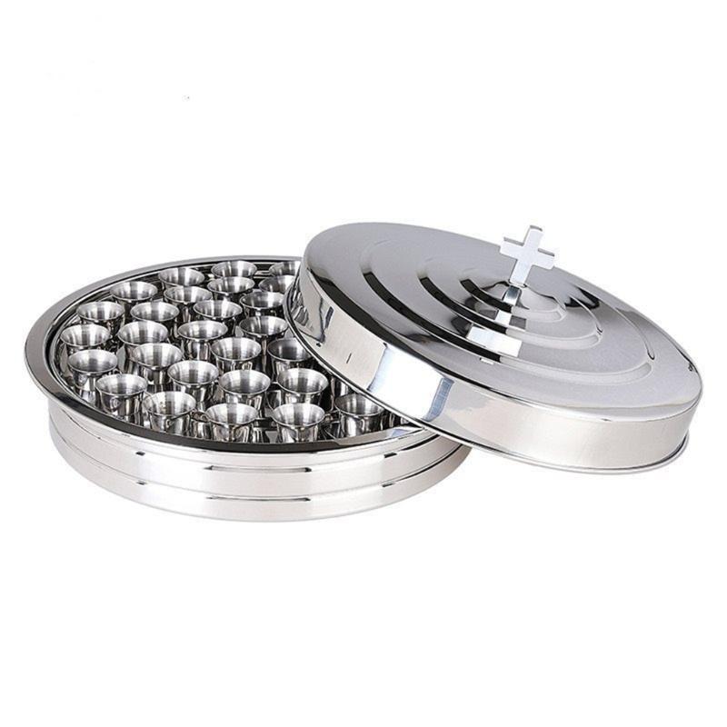 40 Hole Communion Tray Lid Nonrust Steel Cover Secure Fit Standard Trays For Sanitary Worship Service Essential