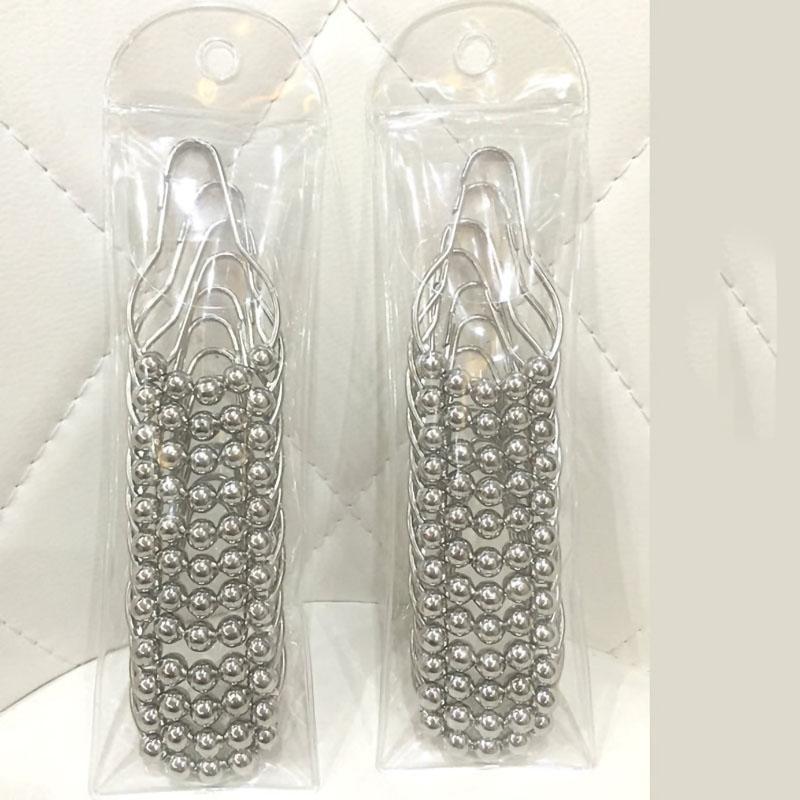 12PCS Bathroom Accessories Five Beads Gourd Shaped Hook Metal Anti Rust Shower Curtain Hooks