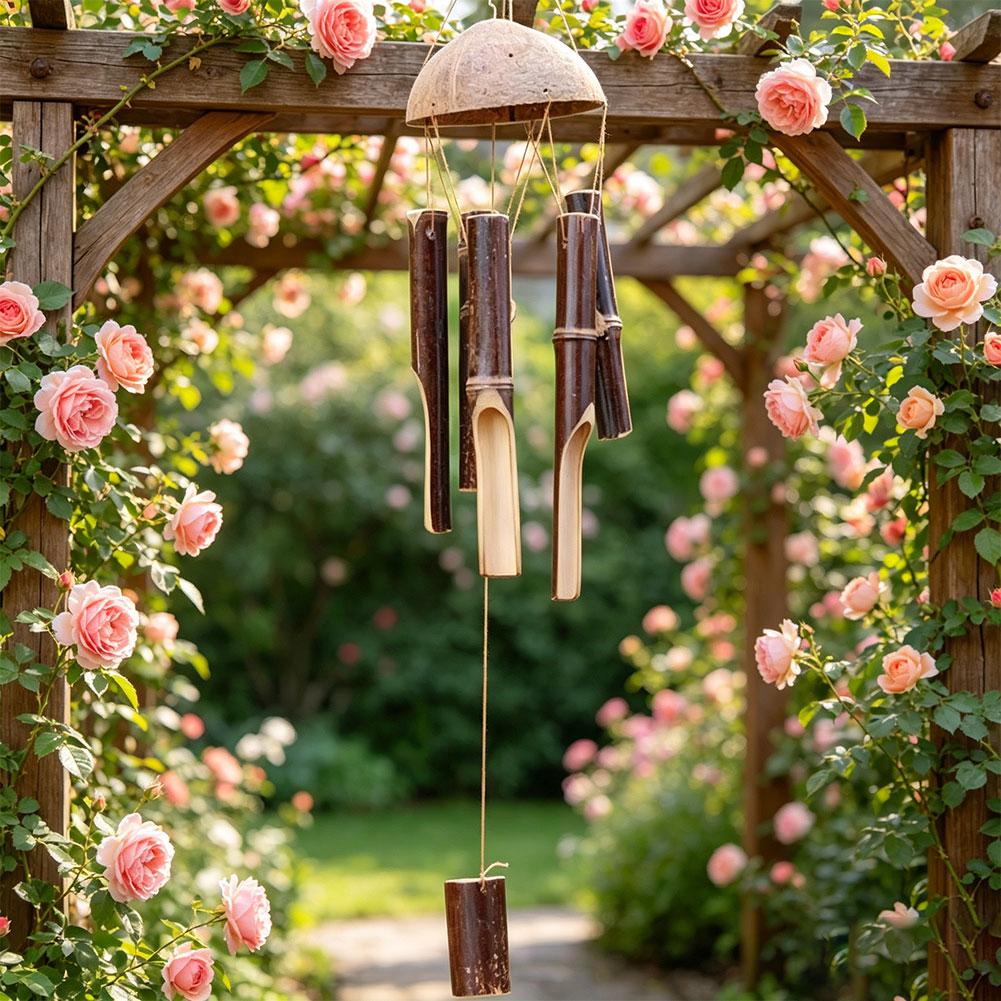 

Vintage Wooden Wind Chimes Handmade Tubes Hanging Ornament Outdoor Garden Yard Porch Balcony Hanging Decor China Mainland