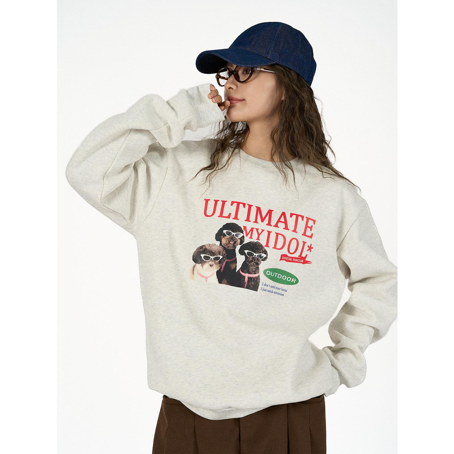 Johnature Осень Зима Корейский Печатный Бархат Удобный Теплый Утолщенный Пуловер Женские Топы One Size светло-серый 4449₽