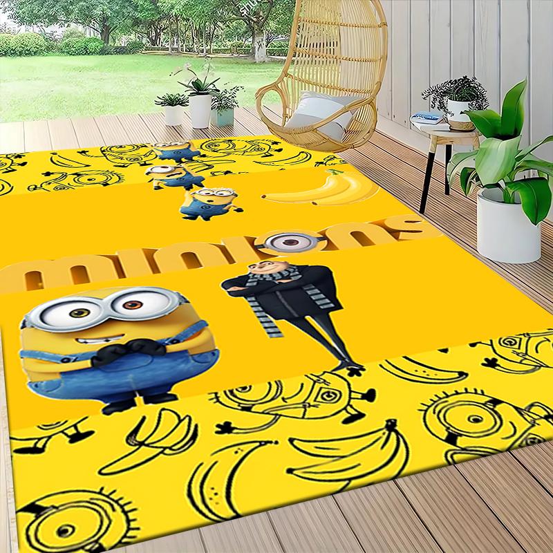 Minions Bananas Adventure Carpet Rug Soft Washable Antislip Home Living Room Sofa Mats Personalized Christmas Rug