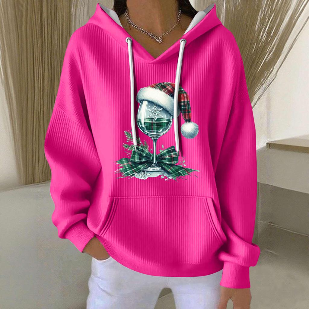 Women's Fashion Casual Christmas Angel Print Pullover Long-Sleeve Sweatshirt