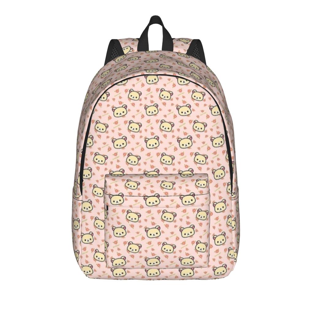 Rilakkumas Cartoon Backpack for Men Women Teenage Student Work Daypack Laptop Canvas Bags Outdoor
