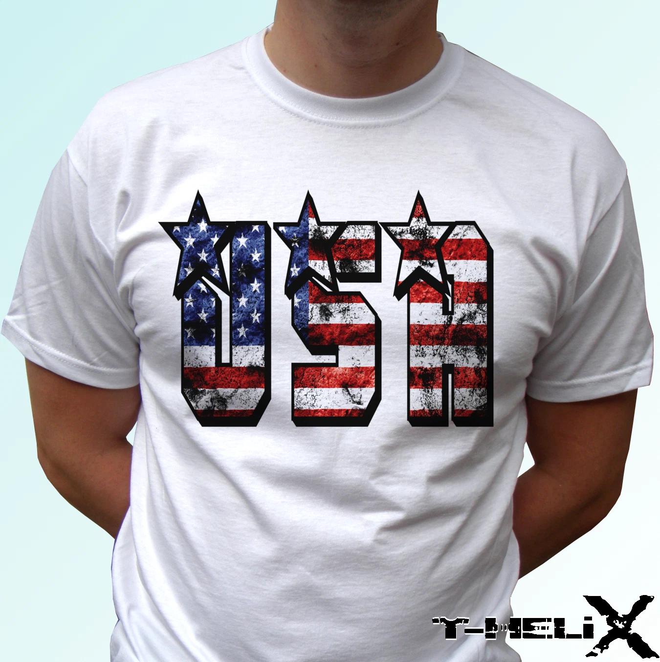 

USA flag - white kids boys T-Shirt top America tee design - s s kids & baby sizes 100