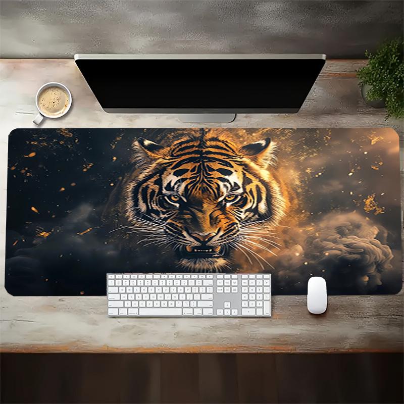 1pc Tiger Artwork Wildlife Nature Animal Illustration Digital Painting Computer Pad  Mouse Pads for Desk,Gamers and Office Use 02024