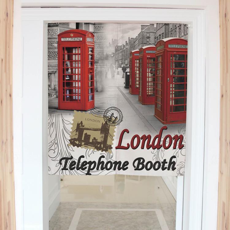 Thick Cotton Linen Union Jack Curtain - Retro British Style Partition for Door Entrance 80x90 cm