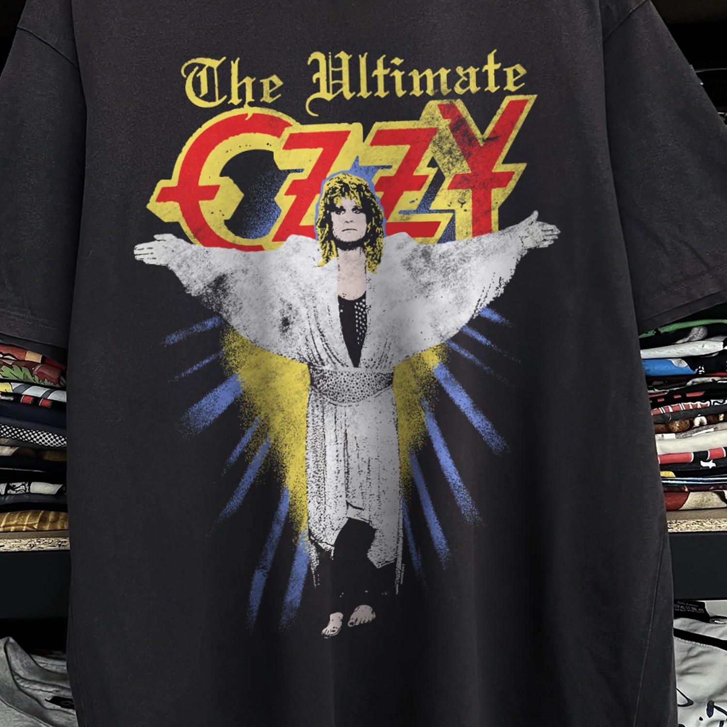 1986 Ozzy Osbourne The Ultimate Sin Aged T-Shirt Black M 2XL