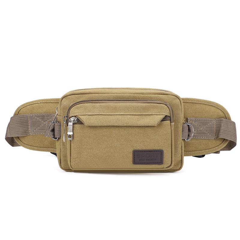 

Canvas Waist Bag Outdoor Sports Multifunctional Male Waist Pack Durable Portable Phone Purse хаки