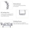 BAMOER 925 Sterling Silver Classic Small Chain of Locks Ring Women Statement Rings