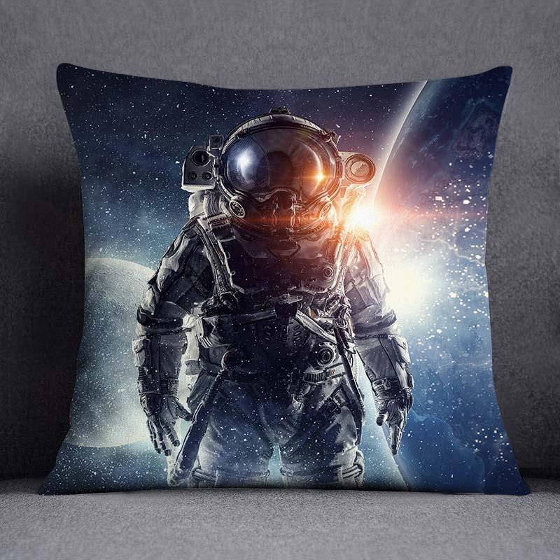 Astronaut Collection Pattern Decorative Pillowcase, Square Pillowcase, Home Office Decor