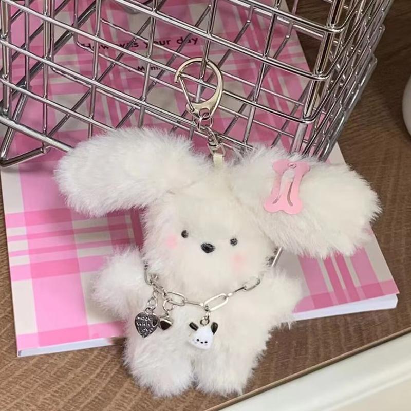 

Подвеска в виде летающего кролика, маленькой молочной собачки, симпатичная плюшевая кукла, сумка, кулон, брелок для ключей в виде сердца для девочек