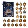 24 Day Advent Gift Christmas Calendar, Acrylic 2D Flat Crystal Ball Pendants with Lanyard, Xmas Tree Hanging Ornaments Ornament for Home Office Party