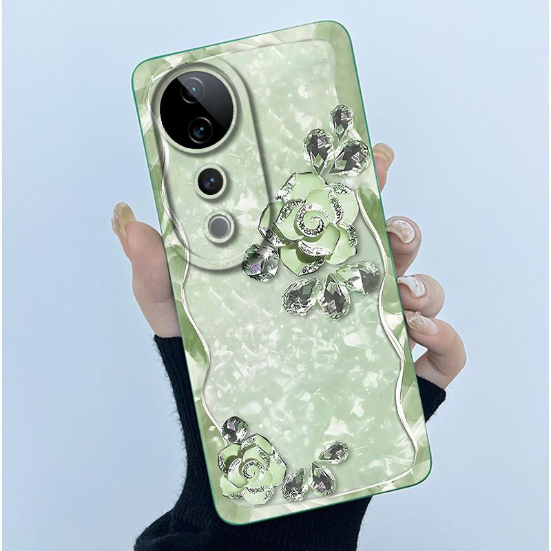 For Vivo V40 Case Vivo V40 Pro V40e Phone Case Vivo iQOO Z9S 5G Fashion Simplicity Flower Shockproof Shell Protection Back Cover