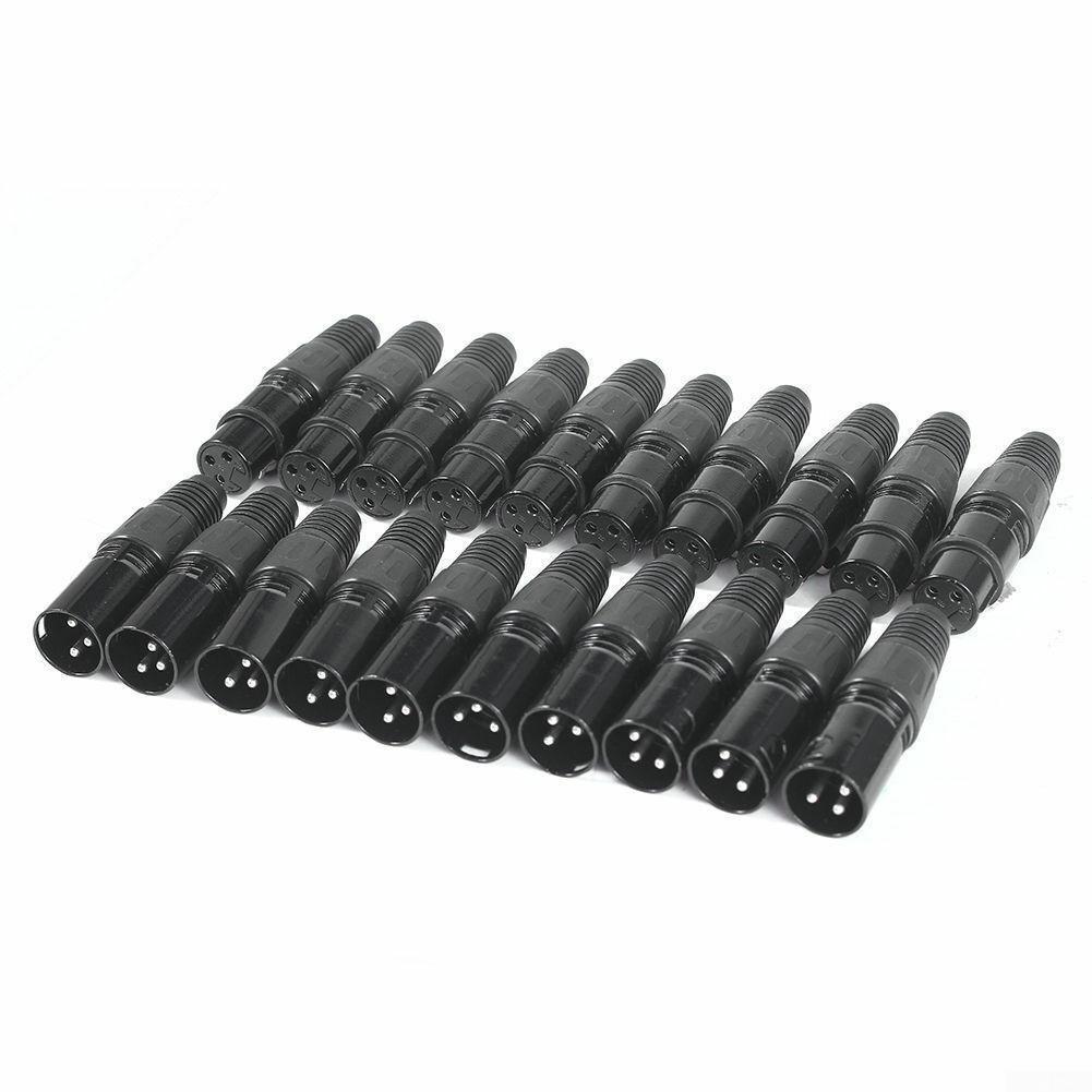 10 Pairs XLR Male Coupling 10 Male + 10 Female Microphone Cable 3-pin Cable Set