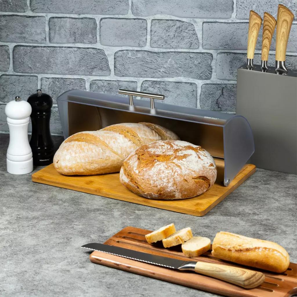 KINGHOFF KH-3210 BAMBOO-ACRYLIC BREAD BOX