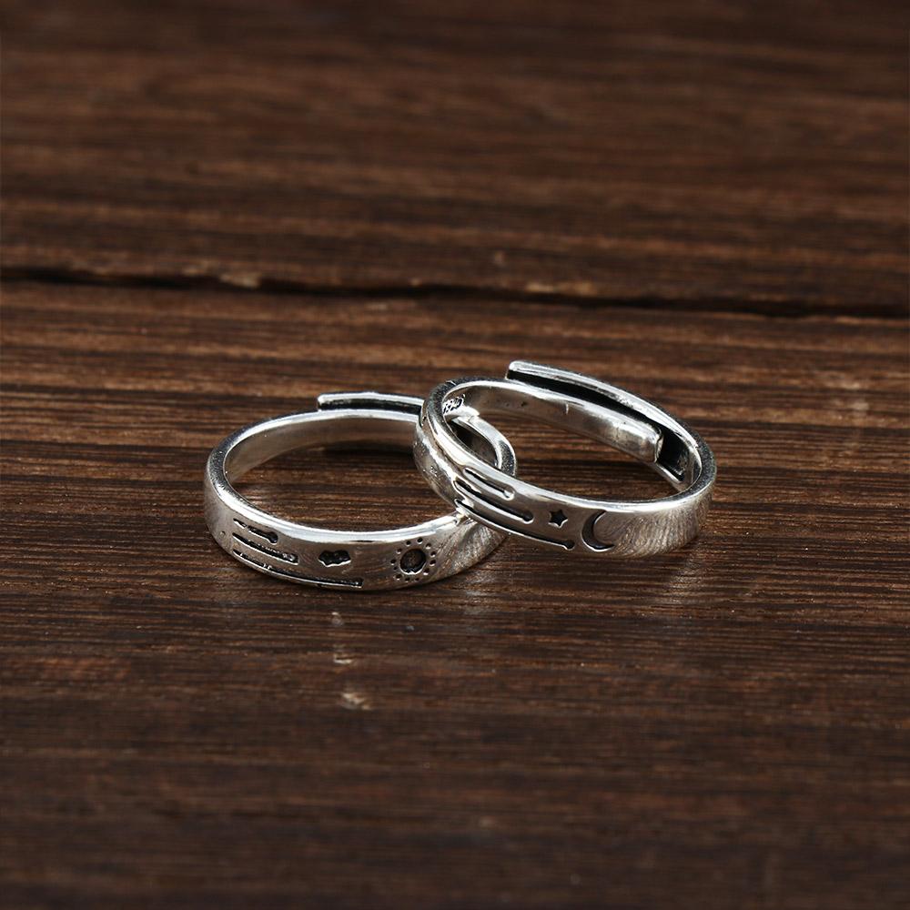 Personality Sun Moon Korean Women Open Ring Fashion Jewelry Finger Rings Couple Ring