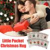 10pcs Pocket Christmas Hug Ornament Small Santa Claus Figure with Greeting Cards for Christmas Gift Bag Fillers Stocking Stuffer