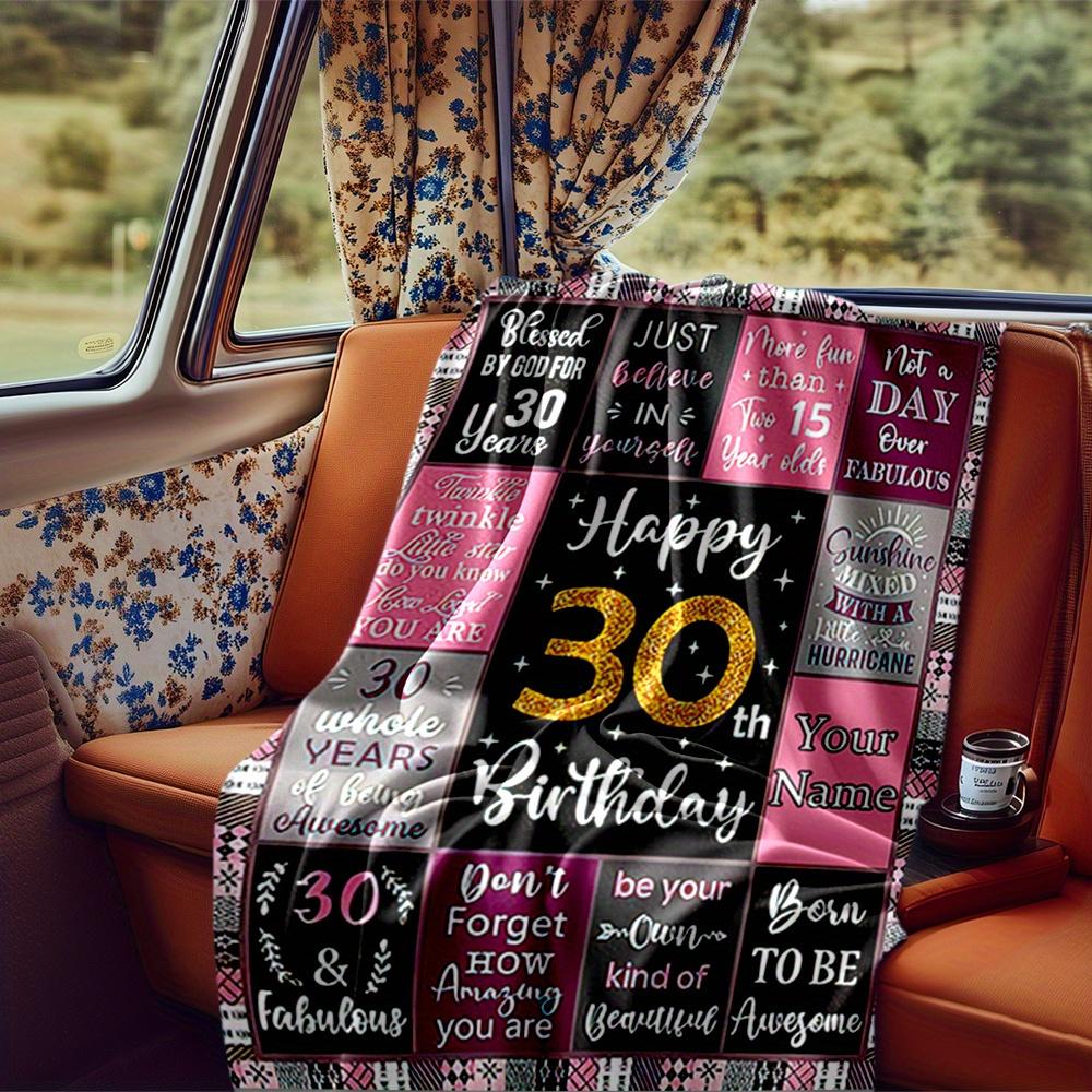 Happy 30Th Birthday Blanket Personalized Name Soft Comfortable Stylish Blanket Car Blanket Perfect For Travel Camping Outdoor Home Suitable For All