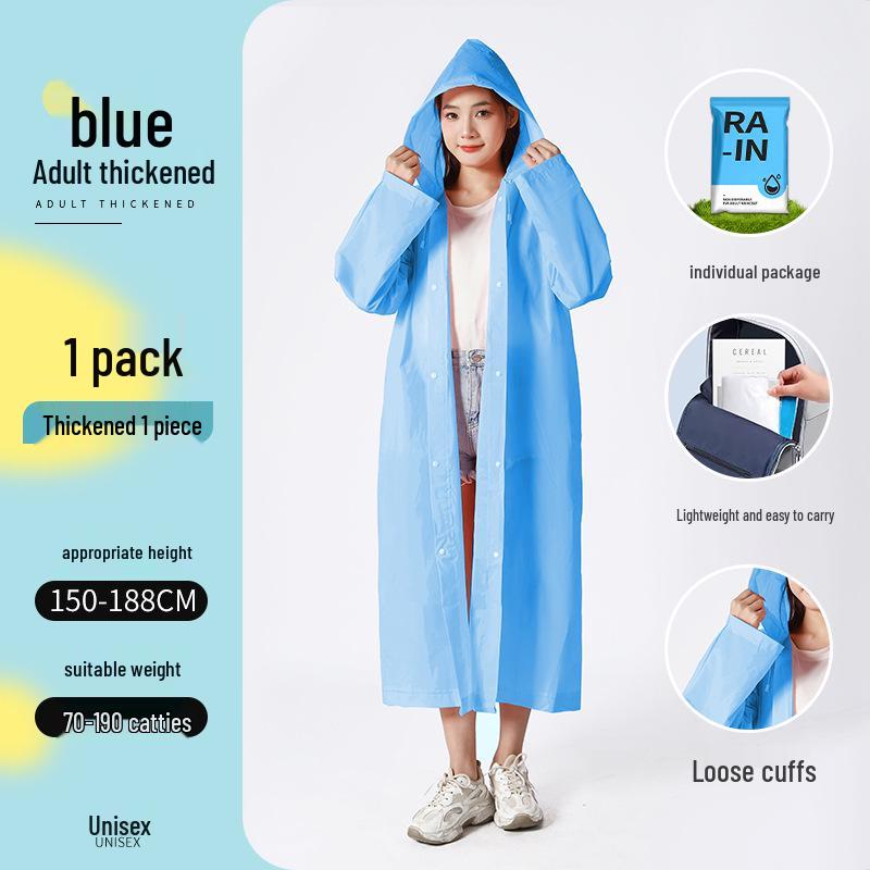 Adults' thickened and lengthened non-disposable raincoat with full-body protection, kids' transparent EVA raincoat.