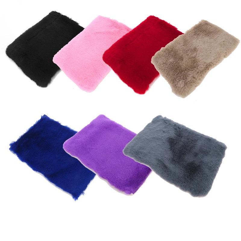 Cute Car Armrest Box Plush Cover Cushion Warm Center Console Arm Cover Pads Stowing Tidying Universal Automobile Interior Decor