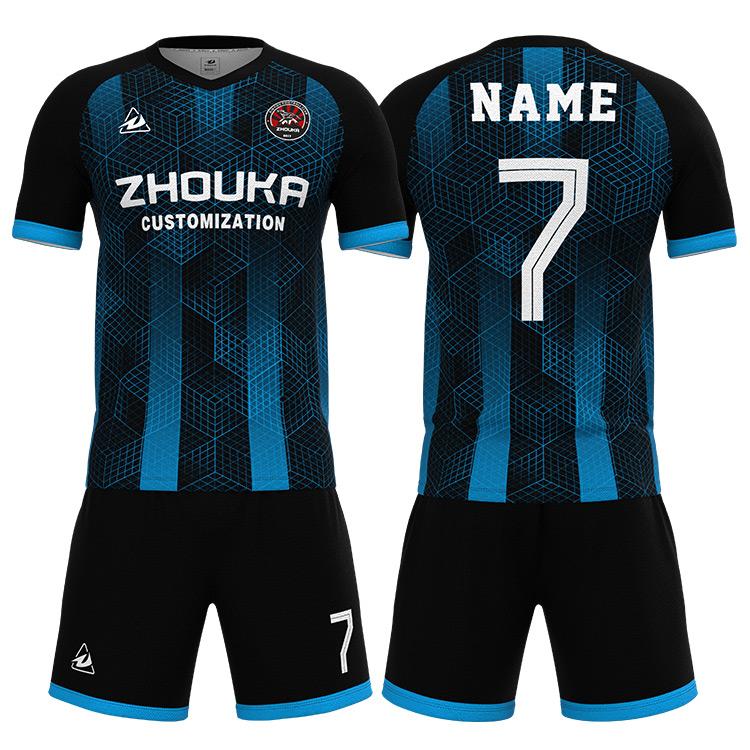 Factory Price Adult Short Sleeve Football Jersey Set Football Team Game Sportswear Quick Dry Football Shirt Xs синий