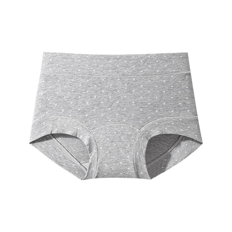Female Spring and Autumn Fresh Printed Cotton 10A Anti Bacteria Extended Crotch Breathable Mid Waist Underwear