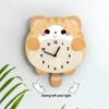 Rocking Cute Cat Wall Clock Living Room Decoration Simple Fashion Wall Clock Mute Punch Free Cartoon Wall Clock