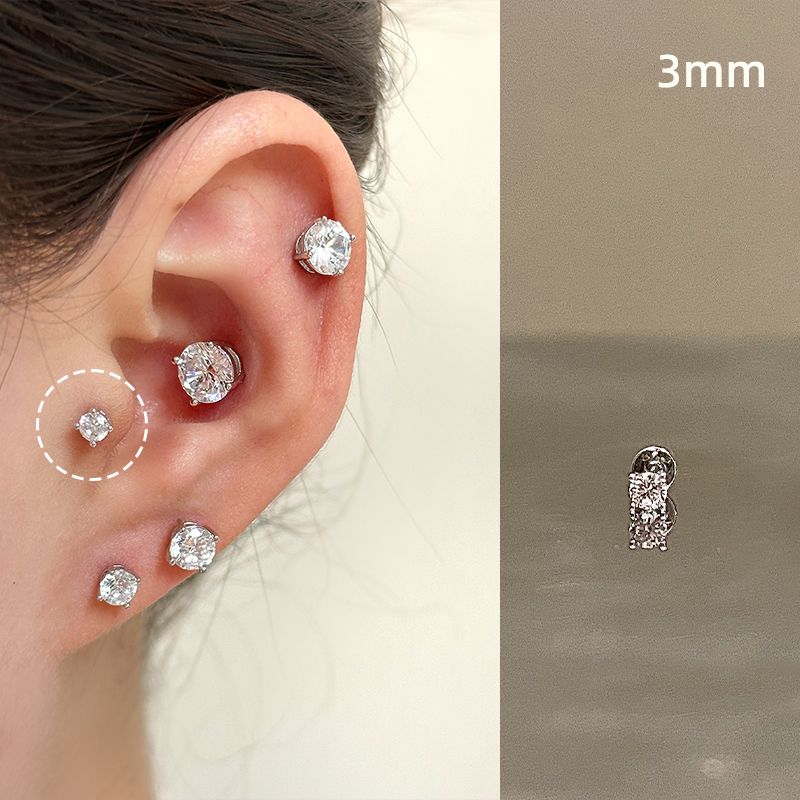 

Самый простой для Match Store Медицинский титан Сталь Циркон Женская серьга Кость гвоздик 3mm White 1